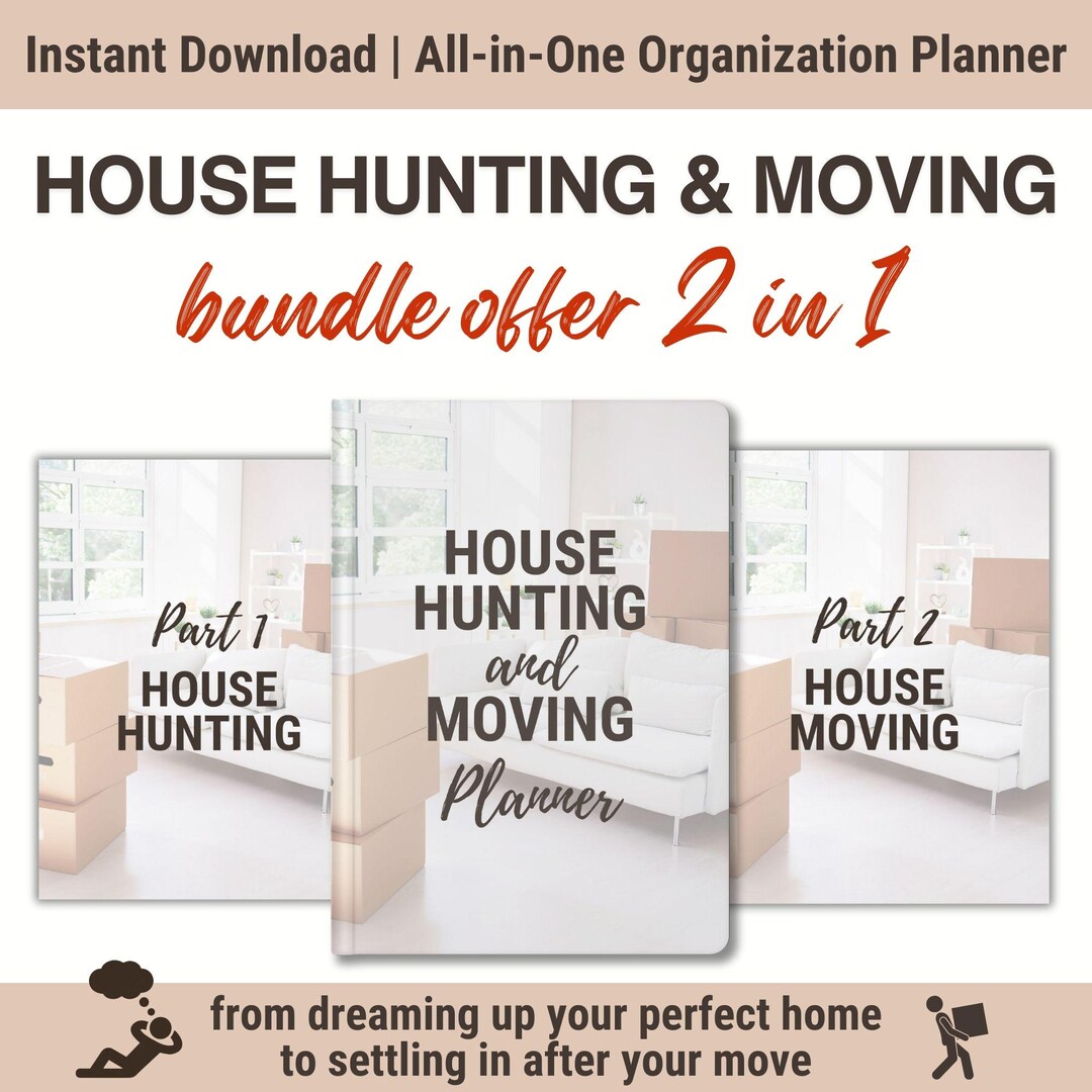 House Hunting and Moving Planner Inserts Bundle, Relocation Checklist ...
