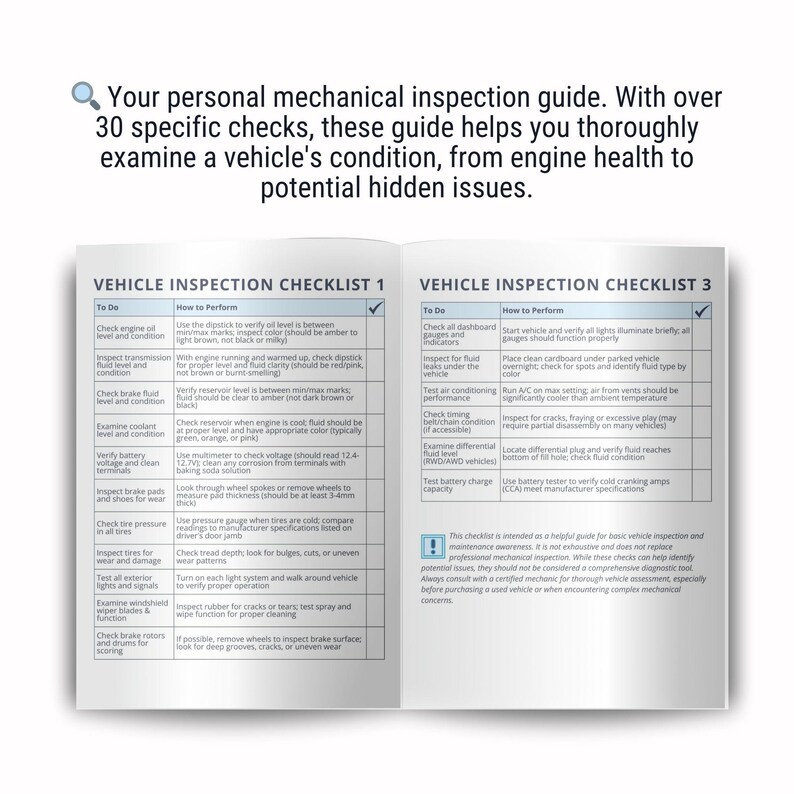 Vehicle Purchase Step By Step Printable Guide, New Car Buying Planner Inserts, Used Car Inspection Checklist PDF, Financing, Ownership Costs image 5