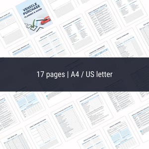 Vehicle Purchase Step By Step Printable Guide, New Car Buying Planner Inserts, Used Car Inspection Checklist PDF, Financing, Ownership Costs image 8