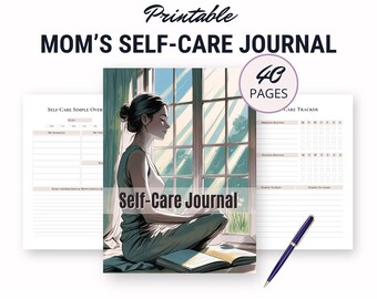 Carnet d'entretiens personnels pour les mamans, cadeau imprimable DIY pour une mère, roue du bien-être, vie en pleine conscience, pages de rangement et de carnet de notes, invites de gratitude