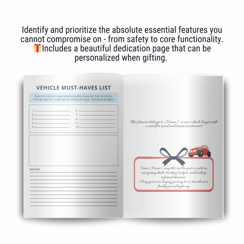 Vehicle Purchase Step By Step Printable Guide, New Car Buying Planner Inserts, Used Car Inspection Checklist PDF, Financing, Ownership Costs image 7
