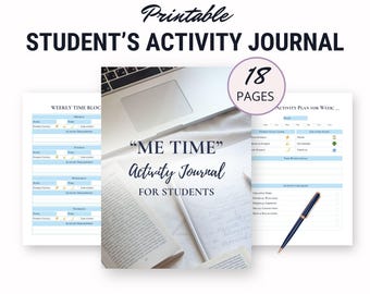 Agenda et journal pour étudiants, guide d'entretien personnel étape par étape au format PDF, cadeau personnalisable Temps pour moi, lycée, carnet d'équilibre vie étudiante
