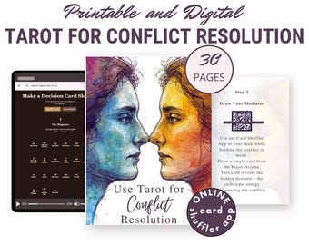 Tarot pour la résolution des conflits : résolvez les désaccords avec la sagesse des arcanes majeurs, le guide numérique PDF et l'application de mélangeur de cartes