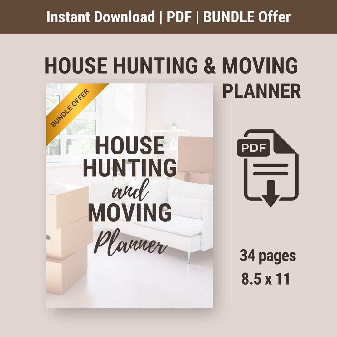 House Hunting and Moving Planner Insert Bundle Printable PDF, Find New ...
