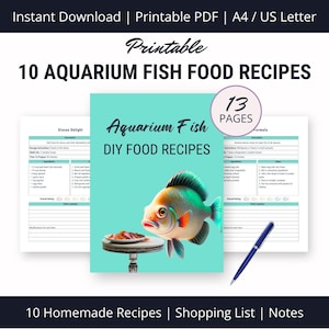 Receitas de comida para peixes de aquário, 10 refeições aquáticas caseiras fáceis e rápidas, guia faça você mesmo para impressão para melhorar a saúde e a vitalidade e economizar dinheiro