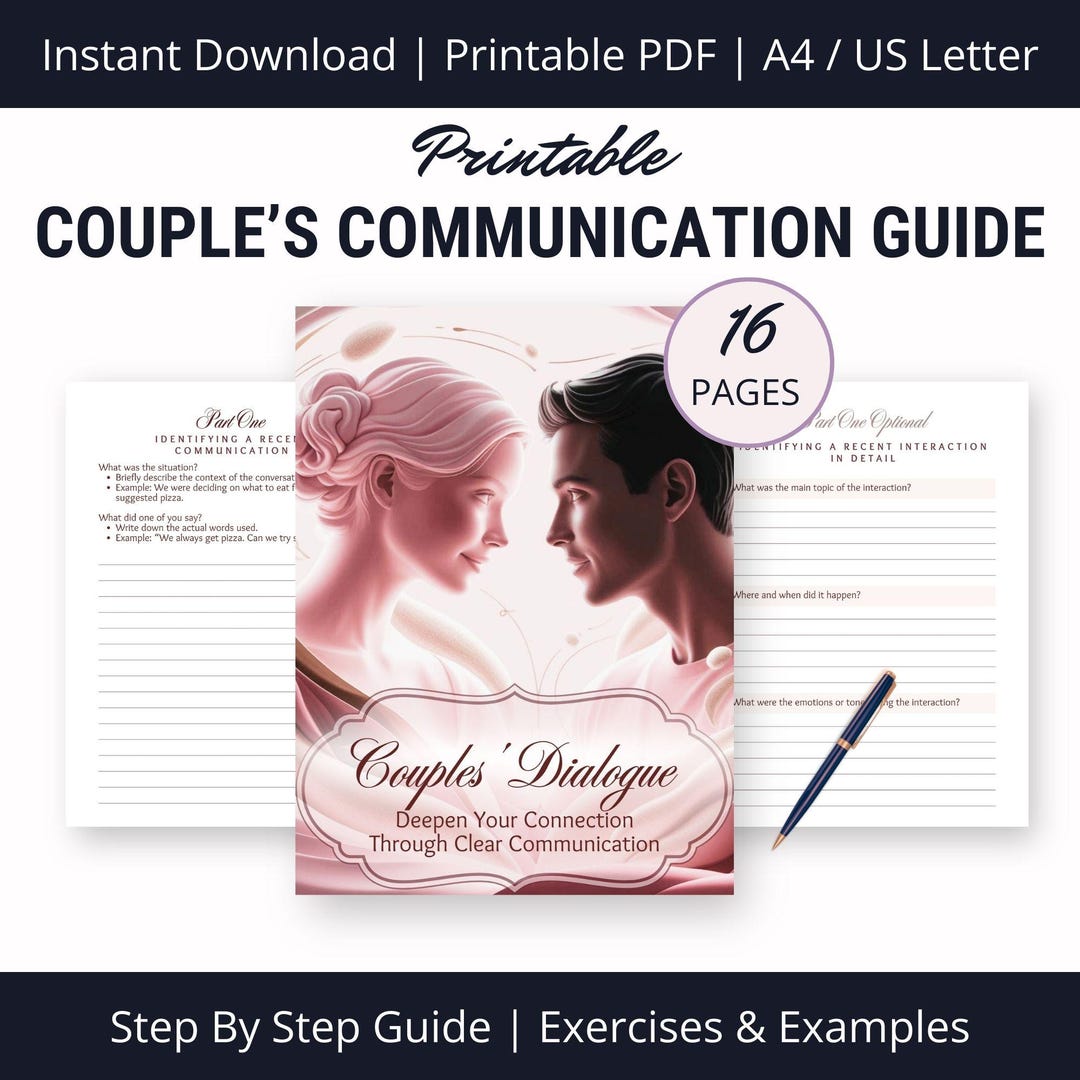 Communication Skills for Couples Printable Workbook, Relationship ...