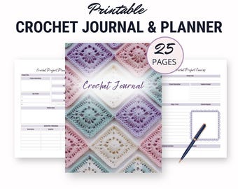 Crochet Planner Journal Printable, Craft Project Planning Templates 8.5 x 11 A4 Crocheters Gift Notebook Logbook Handmade Business Planning