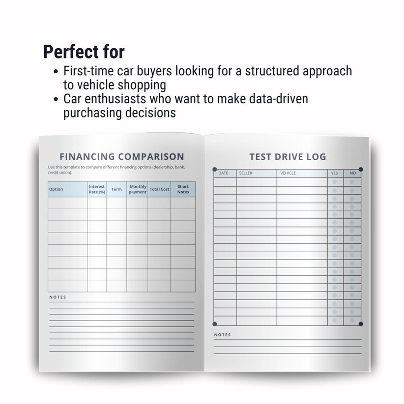 Vehicle Purchase Step by Step Printable Guide, New Car Buying Planner ...
