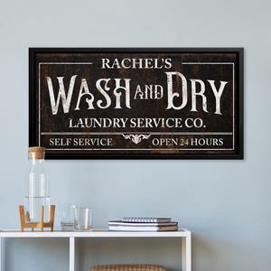 Custom Laundry Room Sign | Rustic Wash and Dry Wall Decor | Farmhouse Laundry Room Wall Art | Personalized Laundry Service Sign