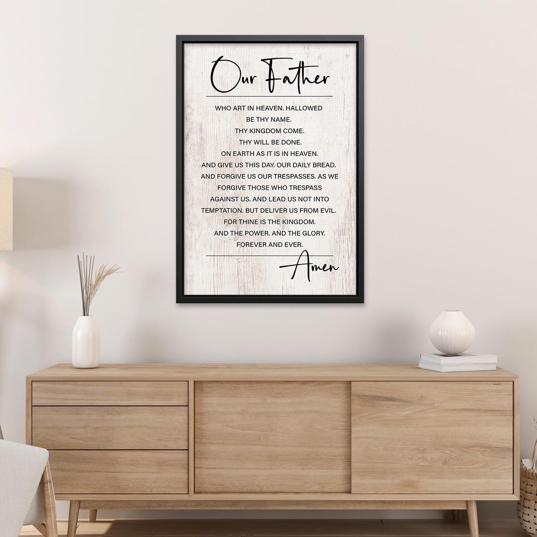 The Lord’s Prayer Wall Art, Our Father Scripture Canvas, Christian ...