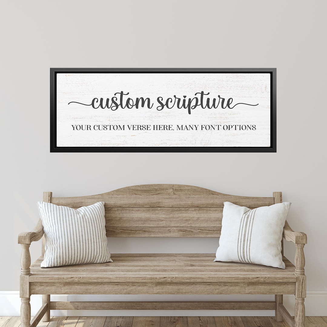 Custom Scripture Canvas Wall Art, Personalized Bible Verse Sign ...