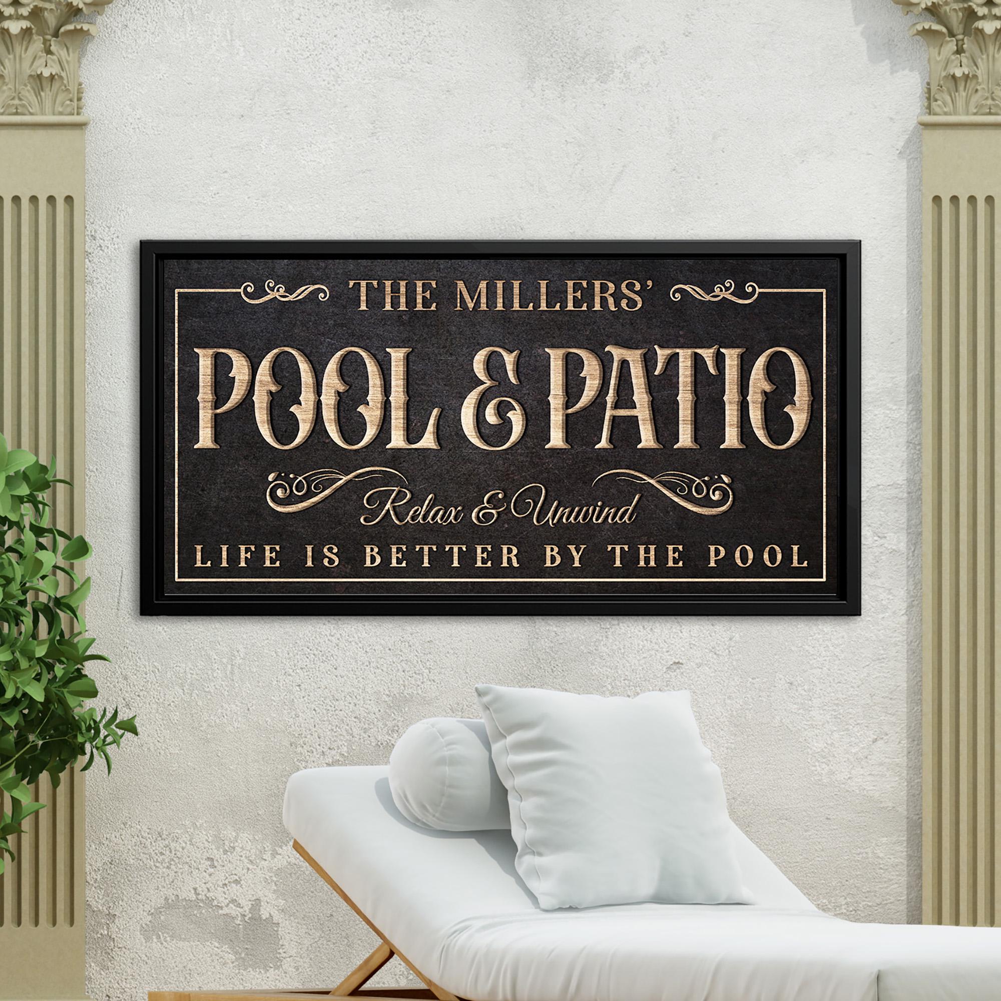 Personalized Pool & Patio Sign Custom Family Name Outdoor Canvas Wall ...