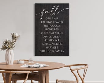 FALL Sign Autumn Wall Decor Modern Farmhouse Fall Canvas Cozy Home Wall Art Rustic Seasonal Sign
