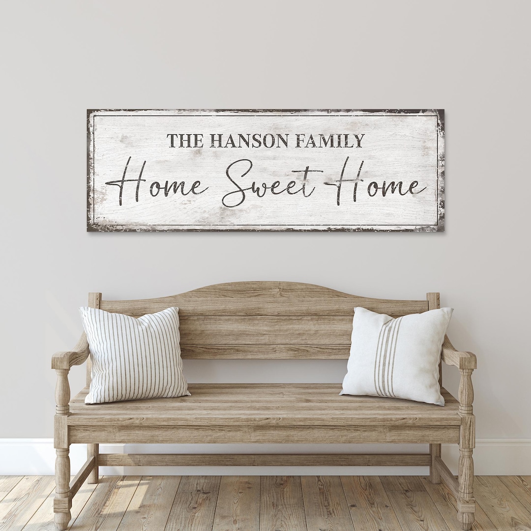 Home Sweet Home Family Name Sign – Personalized Canvas Wall Art ...