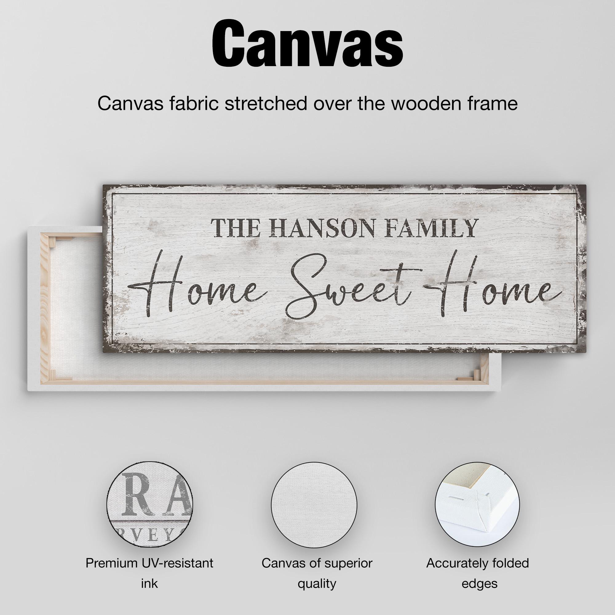 Home Sweet Home Family Name Sign – Personalized Canvas Wall Art ...