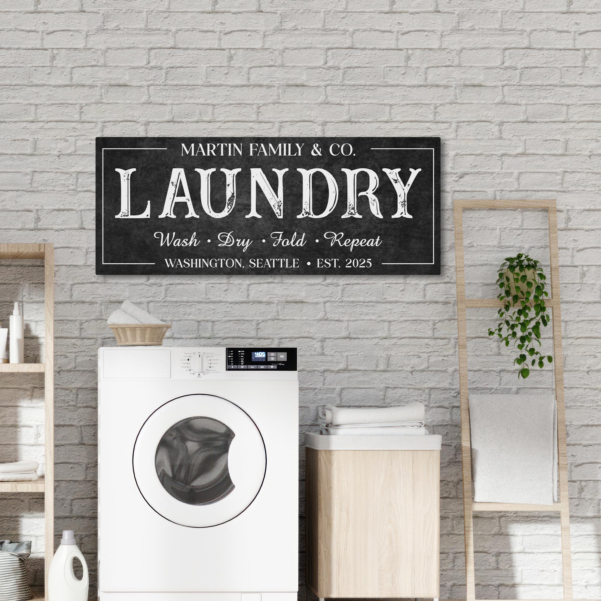 Custom Laundry Room Canvas Sign, Personalized Farmhouse Laundry Decor ...