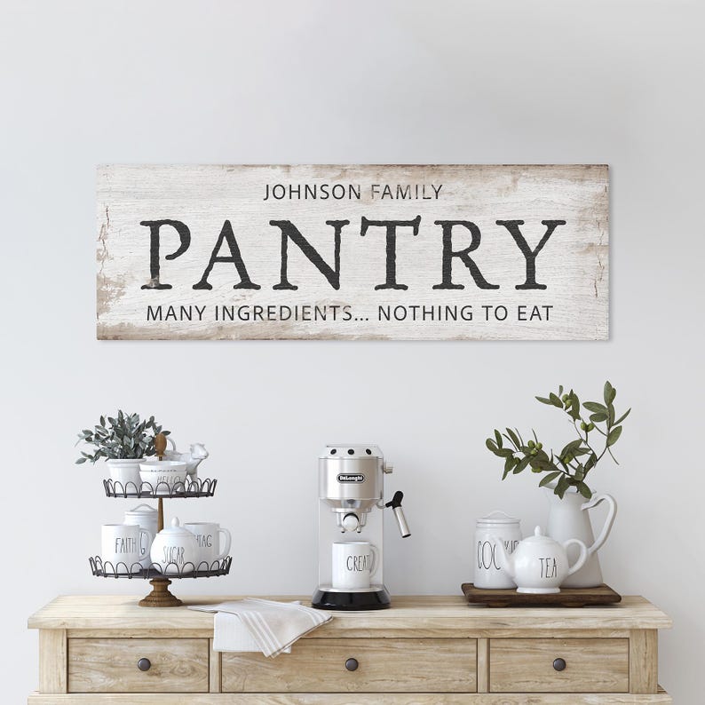 Personalized Pantry Sign – Custom Family Name Kitchen Wall Art, Rustic ...