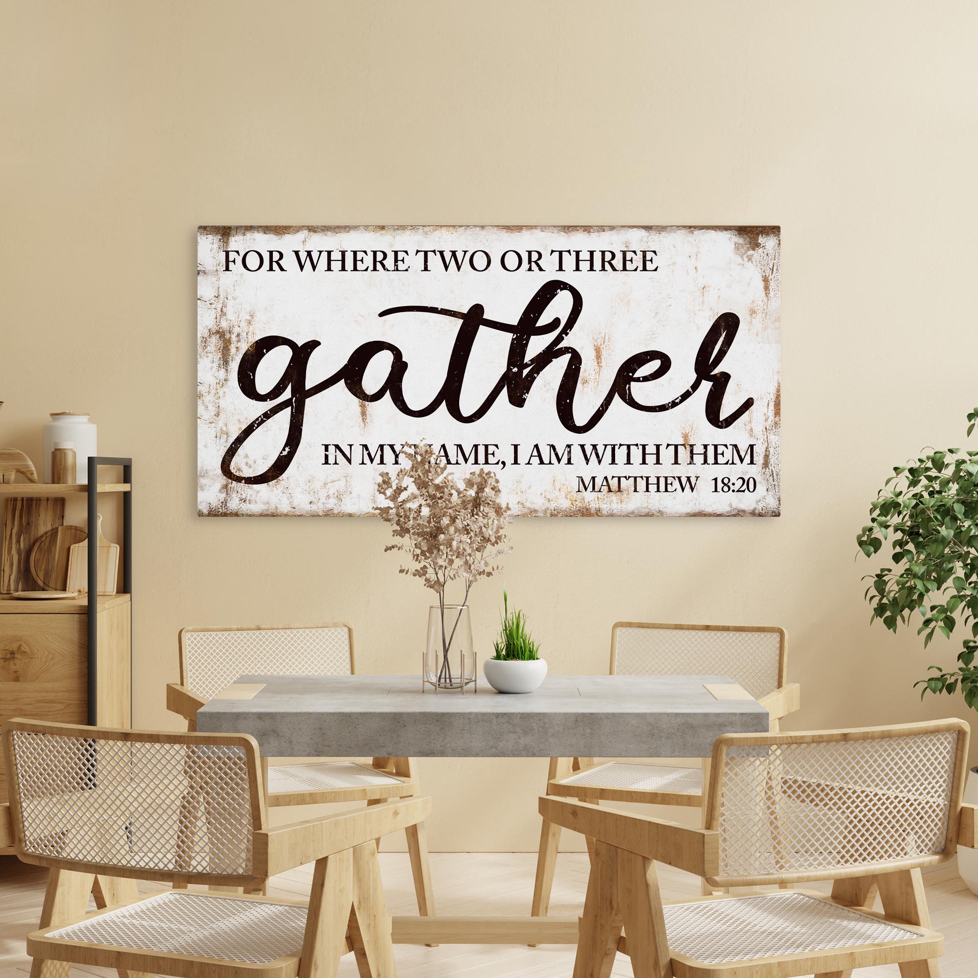 Gather Bible Verse Wall Art | Christian Farmhouse Decor | Rustic ...