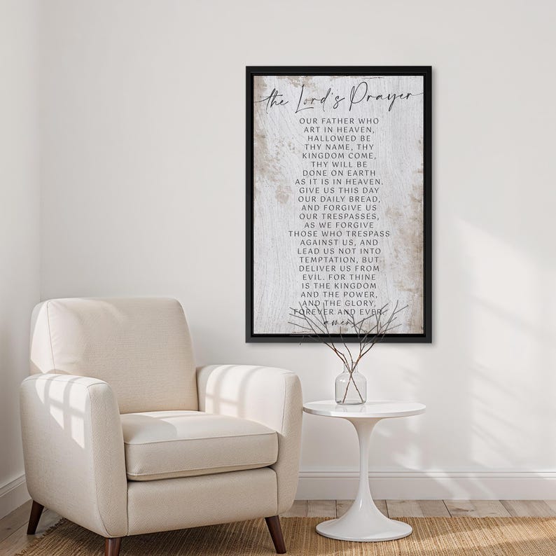 The Lord’s Prayer Wall Art – Christian Scripture Canvas, Our Father ...