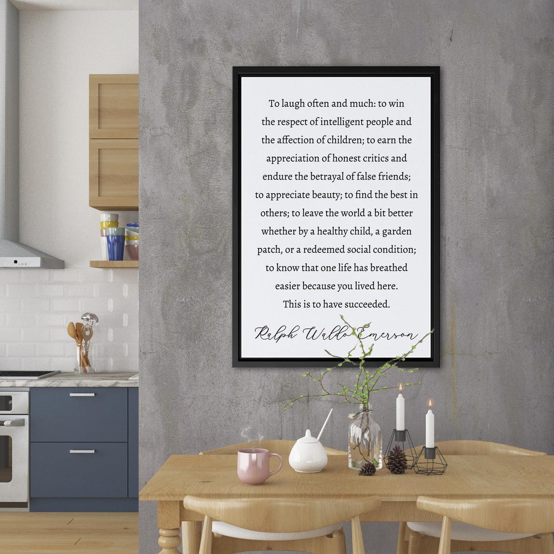 To Laugh Often and Much Canvas, Ralph Waldo Emerson Quote Wall Art ...