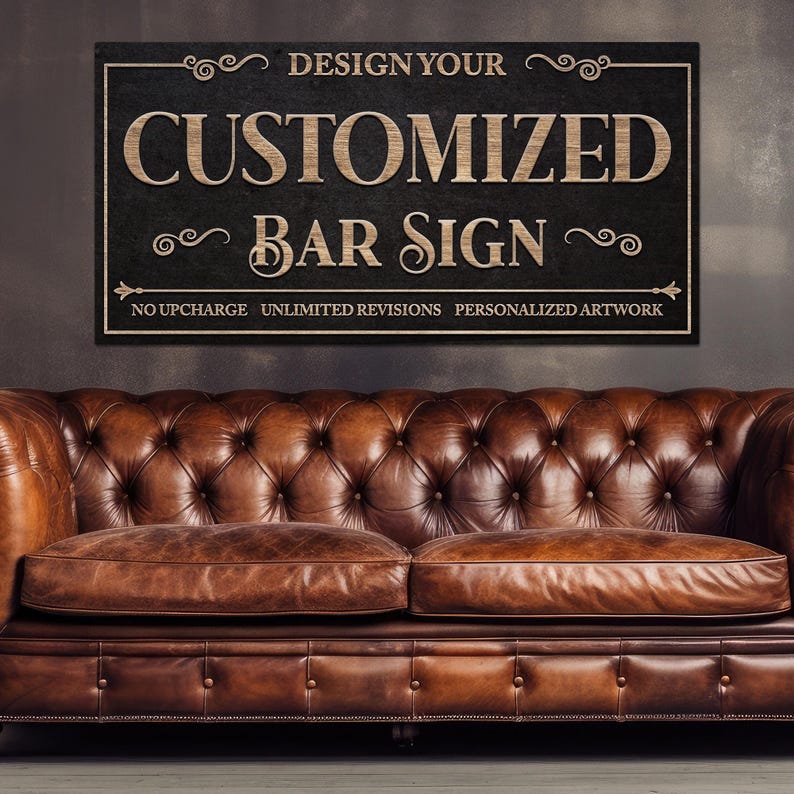 Design Your Own Bar Sign – Fully Customized Canvas Wall Art ...