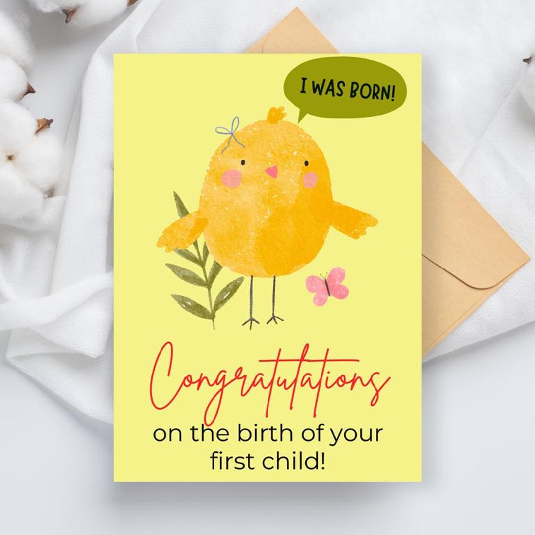 Birth Congratulation, New Born Congratulation Card, Birth Announcement