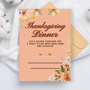 Tarjeta de agradecimiento, hermosa tarjeta para eventos para amigos y familiares, en 3 formatos PDF, PNG y JPG. Tarjeta de invitación, tarjeta editable.