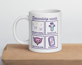 Antimicrobial Stewardship pharmacist mug, Infectious Disease Doctor gift, cute pharmd large cup, funny antibiotic art, pharmacy cafe