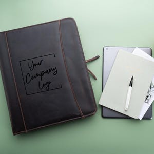 Portafolio de cuero personalizado, Carpetas organizadoras tamaño carta, Portafolio de cuero para hombre, Portafolio de cuero con cremallera, Portadocumentos A4