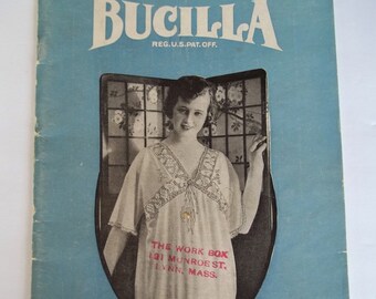 Antique 1919 Bucilla Crochet Booklet Yokes Edging Doilies Bonnets Night Caps