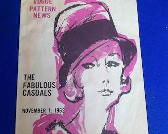 1962 Fashion Flyer  Vogue Fashion news November issue Junes Fabrics Oscoda Michigan