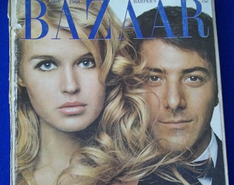 Original  Vintage November 1968 Harpers Bazaar magazine Dustin Hoffman Cover 250+ pages loose Cover