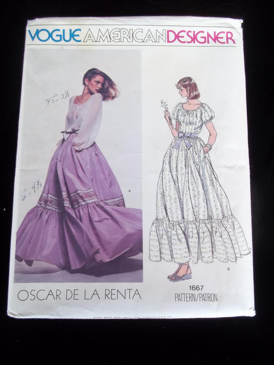Vogue Ruffles Vogue American Designer Sewing Pattern# 1667, Designer Oscar De La ...