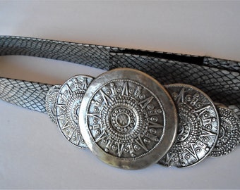 Vintage White Leather Belt: Avion International Designer  display picture 2