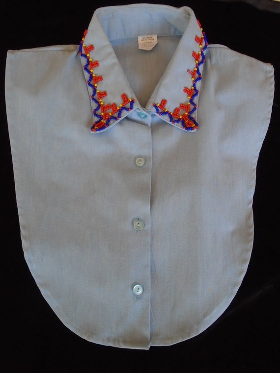 Vintage 80's Yoke Collar Bodice button down with … - image 1