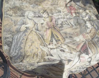 Vintage woven Tapestry Romantic Couple 1700&#39;s theme 24 x 36&quot; Belgium