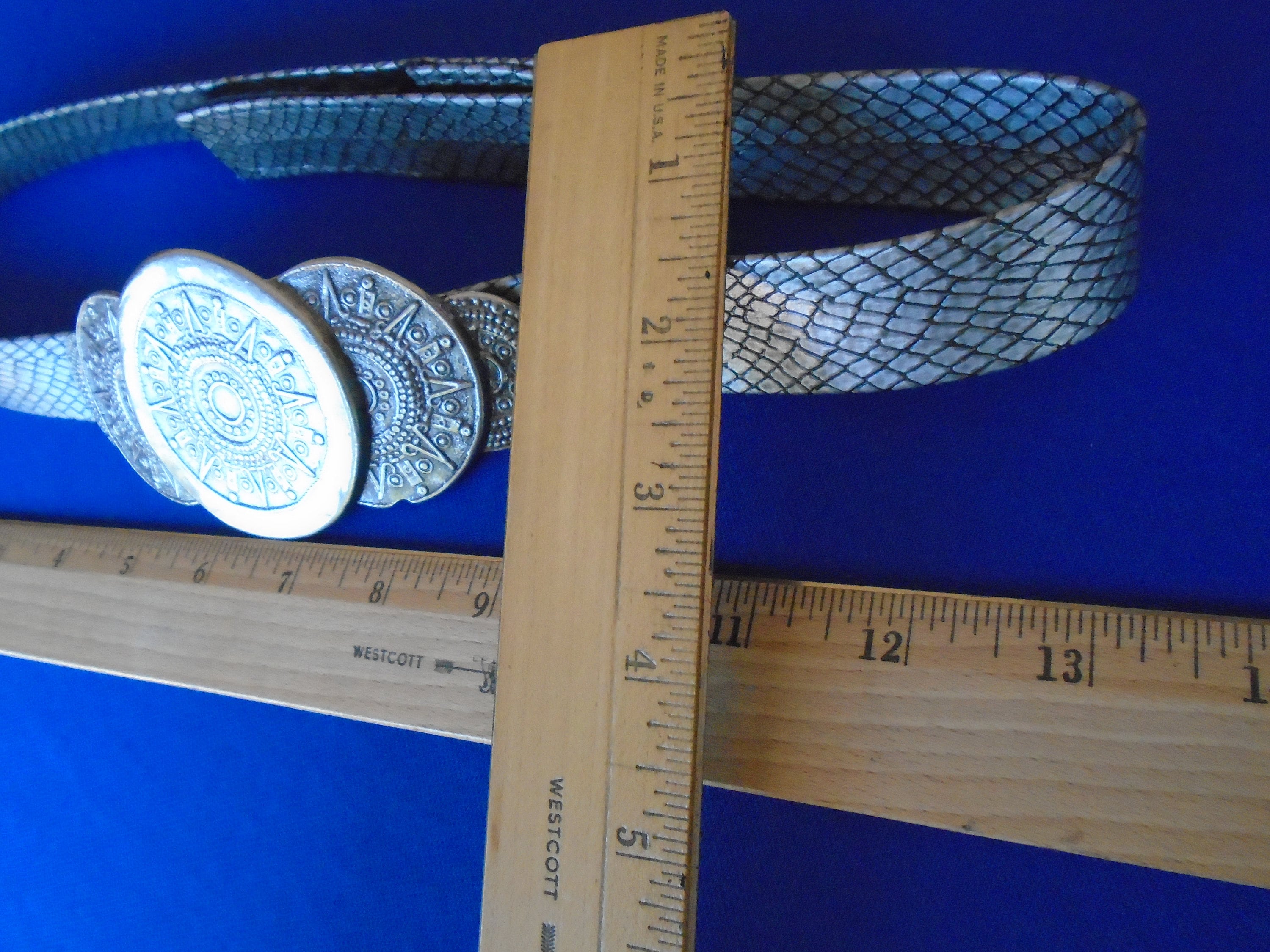 Vintage silver tone NA style belt Vintage Large Modern Sterling Silver Belt/One Available - B  main image 2