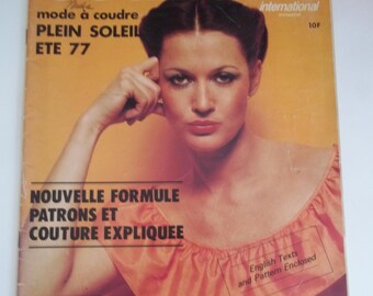 Original 70's French Magazine Couture 1977 uncut Pattern sheet included 50 pages Rare