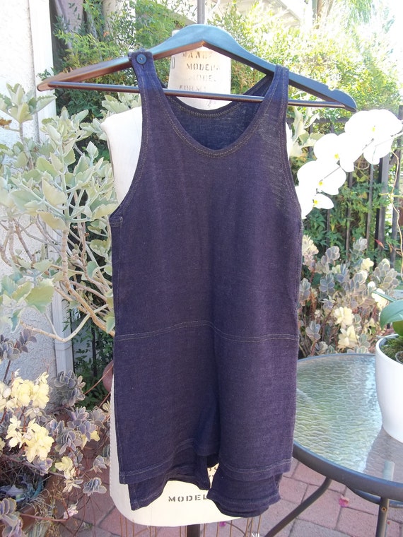 Antique 1920's Stretch Wool Bathing Suit Swimsuit 190… - Gem