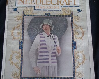 Originele vintage juni 1924 Needlecraft Magazine 27 pagina's jaren 1920 tijdperk