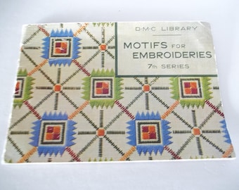 Original Vintage DMC  Motifs For Embroideries 7th Series Therese De Dillmont DMC Library Colorful Vtg 1955 50's date