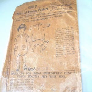 Original Antique  Cute 1910 Size 2 baby 1 piece Outfit Pattern Romper