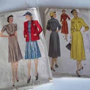 1940er Jahre Schnittmuster-Set McCall 8280 Simplicity 3317 Gr. 32-36 Kleider