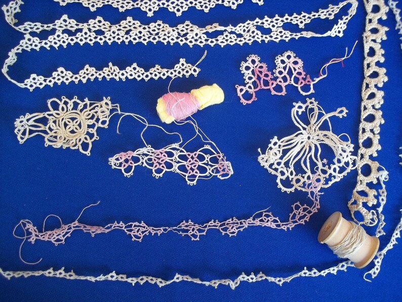 Tatting Vintage and Antique Trims Sampler Lot Group Lace Etsy