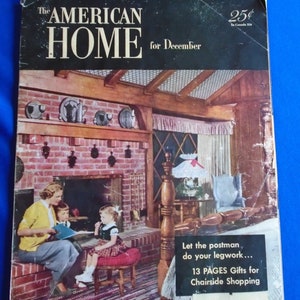Original Vintage American Home December 1951 Decor Ads 1950's era Decor and style Magazine image 2