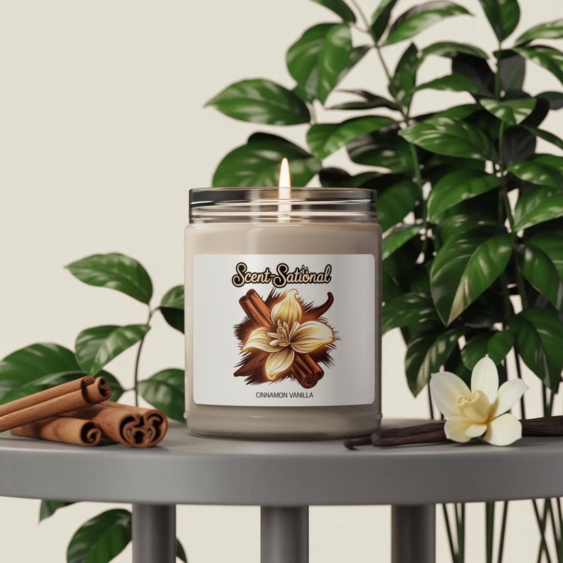 Cinnamon Vanilla Scented Candle - Thumbnail 5