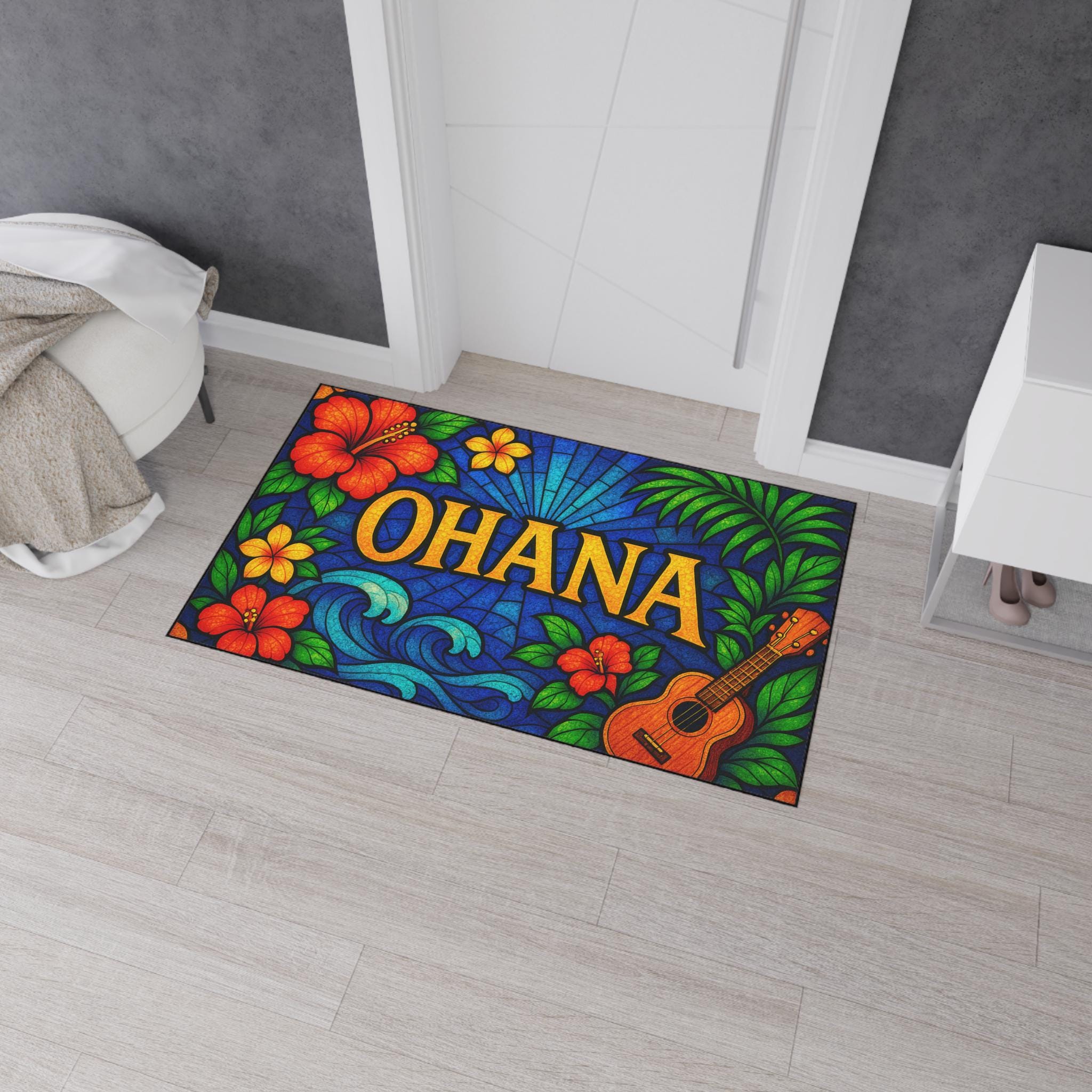 Tropical Hawaiian Ohana Welcome Mat: Aloha Floral Doormat - Etsy