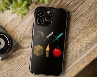 Pixel Art iPhone Case: Gaming Minecraft-Inspired Tough Case
