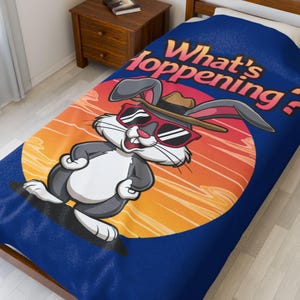 Plush Blanket - What&#39;s Hoppening Bunny Design