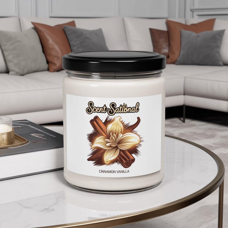 Cinnamon Vanilla Scented Candle - Thumbnail 2
